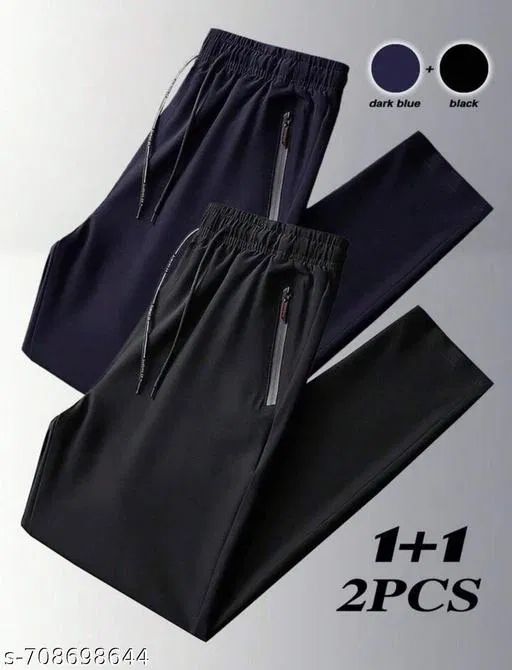 Cotton Trouser for Women, Black, Pack of 2 (28)