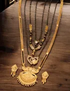 Combo of 4 Pcs Mangalsutras with Earrings Set for Women 