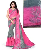 Kanooda Fancy Women Georgette Flower Printed Saree 