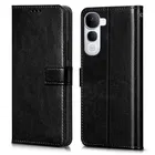 Artificial Leather Mobile Flip Cover for Vivo Y400 Pro 5G, Black