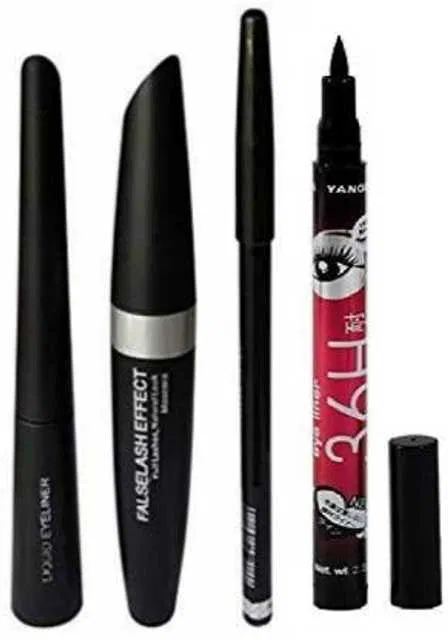 3 In 1 Mascara, Eyeliner & Eyebrow Pincil with 36 Hrs Pen Eyeliner (Set of 1, Multicolor) (S25)