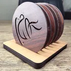 MDF Wooden 6 Pcs Coasters with Stand 