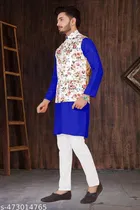 Cotton Button Kurta Set for Men 