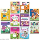 Copy Coloring Books For Kids - Set Of 10 Books - Hindi Varnamala, Trace & Paint, Super Heroes And Many More