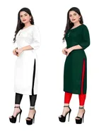 Crepe Solid Kurtis for Women 