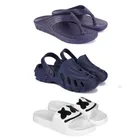Combo of Sliders with Clogs & Slipper for Men (Multicolor, 6) (Set of 3)