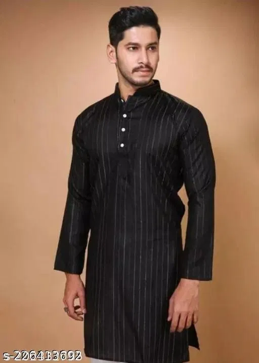 Kurta for Men (Black, XXL)