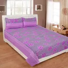 Polycotton Printed Double Bedsheet with Two Pillow Covers 