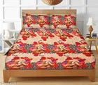 Polycotton Queen Size Bedsheet with Pillow Cover, Multicolor, 90x102 Inches