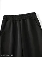 Cotton Blend Solid Trousers for Men, Black 