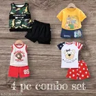 Hosiery Cotton Printed Clothing Set for Kids, Multicolor, Pack of 4 