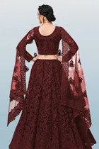 Net Embroidred Semi Stiched Lehenga Choli for Women 