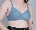 Cotton Non-Padded Bra for Women, Blue 