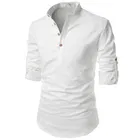 Trendy Cotton Full Sleeves Short Kurta For Men 