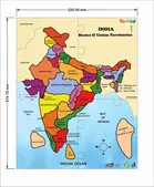 टॉडफोड लकड़ी का भारत का नक्शा जिगसॉ पज़ल