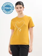 Round Neck Printed T-Shirt for Women 