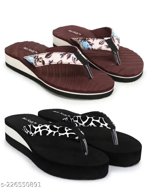 EVA Flip-flops for Women (Multicolor, 7) Pack of 2