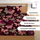 Fitted Elastic Polycotton 88x88In Double Bedsheet Purple & Pink Pack of 2