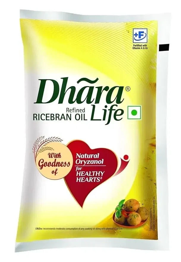 धारा रिफाइंड राइस ब्रान ऑइल 1 L (पाउच)