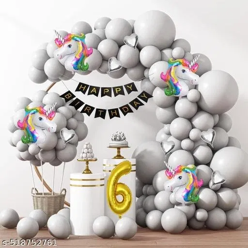 62 Pcs 6th Birthday Decoration kit, Multicolour, Set of 1