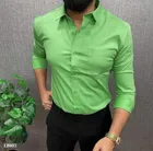 Full Sleeves Solid Shirt for Men (Green, M)