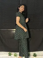 Crepe Printed Kurti with Palazzo for Women 