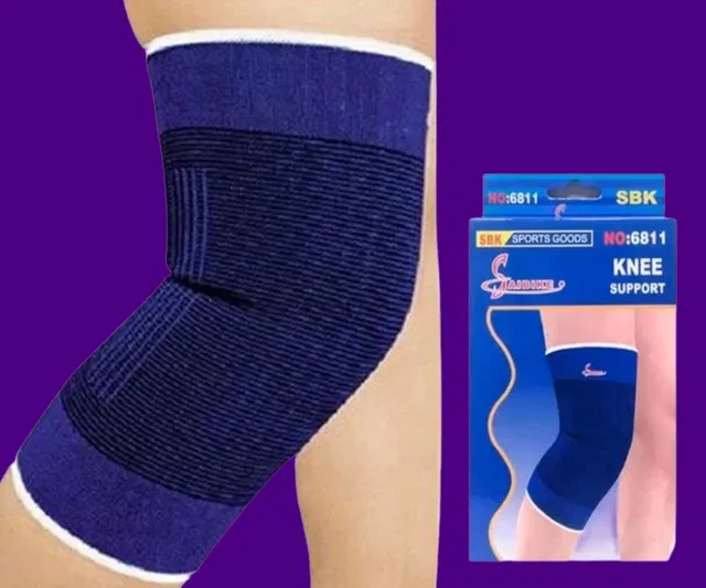 Polyester Solid Knee Sleeves for Women (Blue, Set of 1)