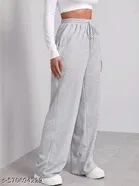 Cotton Blend Solid Trousers for Men, Grey 