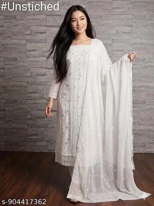Georgette Punjabi/All Over Suits for Women (6.65 meter (XXL)
