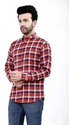 Cotton Blend Chequered Shirt for Men 