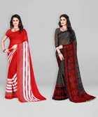 Georgette Checkered Saree for Women 
