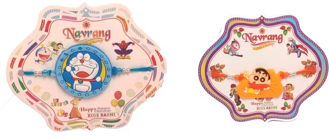 Plastic Doraemon Sin Chin Eraser Rakhi for Kids (Multicolor, Pack of 2)