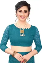 Net Solid Saree for Women 