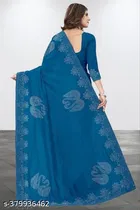 Georgette Saree for Women, Teal 