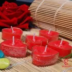 Heart Shaped Unscented Candles (Red, Pack of 6)