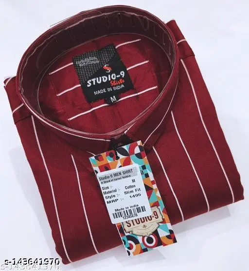Cotton Blend Checked Shirt for Men, Maroon (XL) Pack of 1