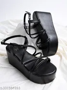Shoetopia Girls Sandals Black Size 7.0