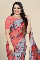 SVB जॉर्जेट साड़ी विद ब्लाउज फॉर विमेंस 