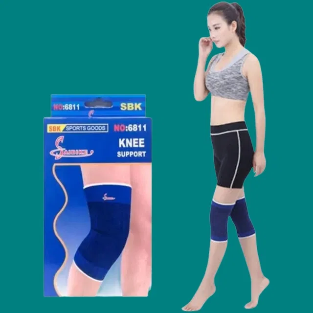 Polyester Solid Knee Sleeves for Women (Blue, Set of 1)