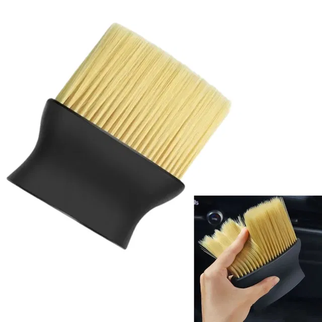 Super Soft Microfiber Car Dashboard Cleaning Brush (Brown & Black)