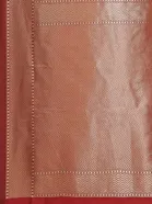 Litchi Silk Zari Woven Saree for Women, Red 