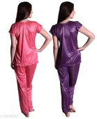 Satin Nightsuit Set for Women 