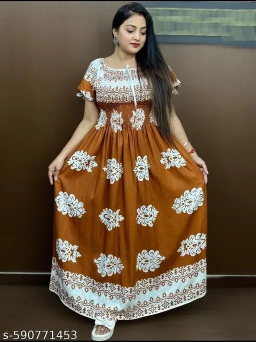 Designer Gown for Women (Multicolor, XXL)