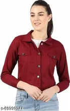 Three-Quarter Sleeves Denim Jacket for Women 