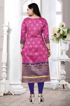 Banarasi Silk Printed Kurti with Dupatta for Women 