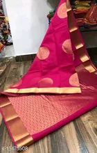 Litchi Silk Zari Woven Saree for Women, Pink 