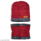Woolen Beanie Cap with Neck Scarf for Men & Women 