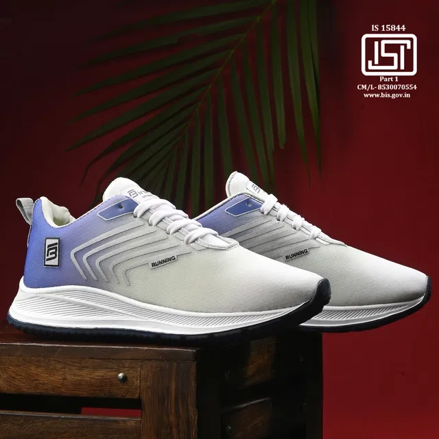 Sports Shoes for Men (Lavender & White, 8)