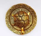 Metal Tortoise with Plate Showpiece 