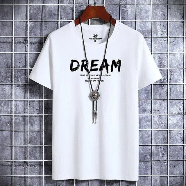 Polyester Printed T-shirt for Men, White (M)